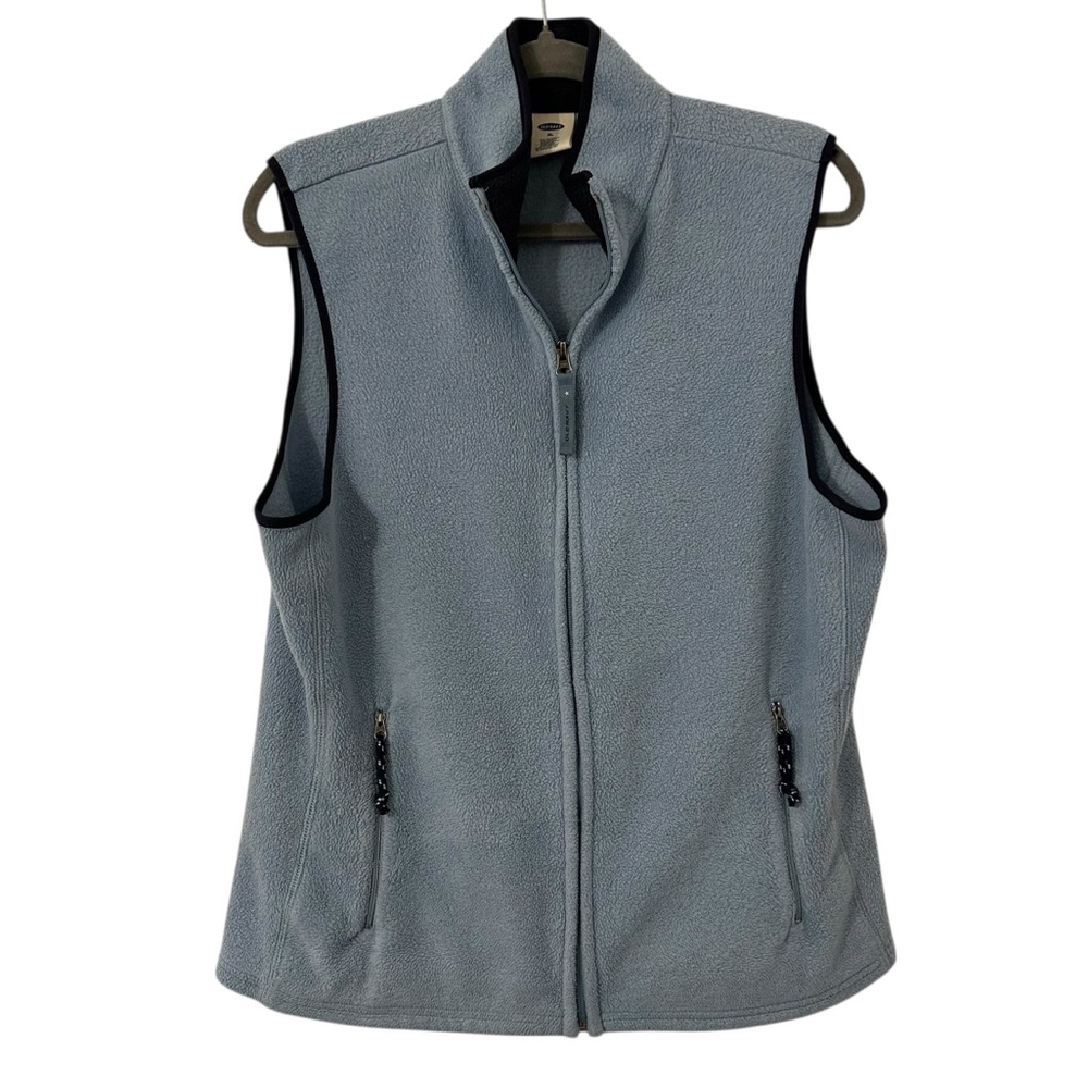 Light Baby Blue Old Navy Fleece Design Vest Coat Jacket Women’s Size XL Style!